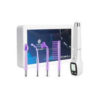 Appareil Portable Anti-rides Haute Fréquence pour Soin de la Peau, Baguette Électrode avec 4 Embouts, Affichage Numérique, Contrôle Tactile Manuel pour le Visage IT/CN