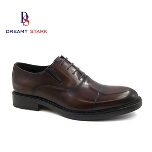 Chaussures de mariage italiennes faites à la main en cuir véritable à lacets, chaussures habillées Oxford de luxe vintage pour hommes, de haute qualité, personnalisées - Product Image 1