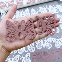 Numero di forma a farfalla 5cm numeri di metallo taglio muore per fare qualsiasi parola fustelle goffratura stencil per Scrapbooking fai da te