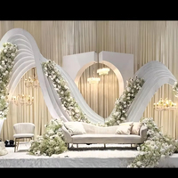 Arche de toile de fond de mariage moderne et personnalisée, design 3D ouvert, forme sculptée