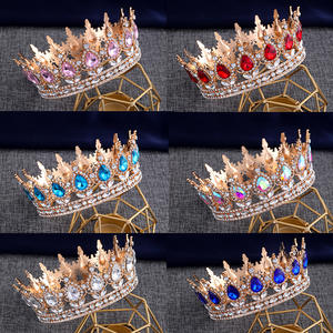 Venta al por mayor de lujo <span class=keywords><strong>novia</strong></span> corona Tiara Aleación de lujo accesorio para el cabello cristal circón garra ajuste incrustaciones de diamantes de imitación para la Boda nupcial - Product Image 1
