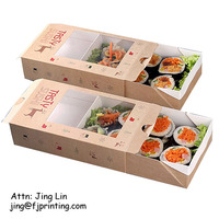 Boîte à tiroir en carton KLB à couvercle blanc avec fenêtre transparente, nouveau design sans colle pour emballage alimentaire (fruits, snacks, sushis)
