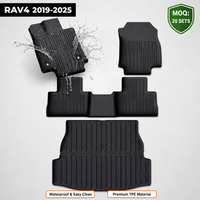 Tapis de sol de voiture en TPE de luxe sur mesure, ensemble complet, compatibles avec Toyota RAV4 2019-2025, 5 places, conduite à gauche, moulés en 3D, imperméables, faciles à nettoyer