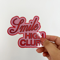 Maquette gratuite, impression résistante aux UV, vinyle PVC durable pour extérieur, étiquette adhésive imperméable, autocollant de logo découpé au laser, autocollants personnalisés