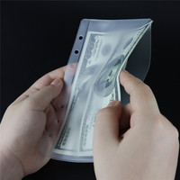 Pochettes transparentes givrées A5 A6 A7 pour mini-classeurs, enveloppes à monnaie à ouverture latérale, pochettes en plastique PVC pour budget et carnet de notes/agenda