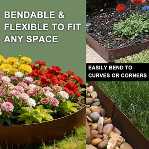 Customize 1.5mm Thick Galvanized Steel Powder Coated Landscape Edging Rust-Resistant Brown Metal Garden Border Lawn <b>Flower</b> Bed - Product Image 5
