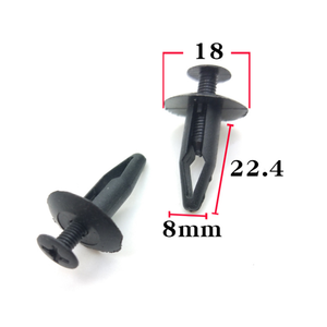Interior remache de plástico Clips de sujetador 8mm agujero empujar negro remache para automóvil - Product Image 3