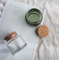 Frascos vacíos para velas de vidrio transparente verde ámbar de 100ml con tapa de corcho DIY velas taza recipiente contenedores embalaje