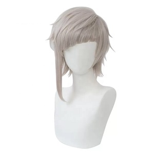 Venta al por mayor Nakajima <span class=keywords><strong>Atsushi</strong></span> peluca Cosplay 35cm corto gris mixto Bungo perros callejeros Anime peluca sintética resistente al calor pelucas de pelo - Product Image 5