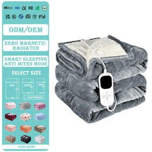 Couverture chauffante électrique en flanelle polaire <span class=keywords><strong>rechargeable</strong></span> avec interrupteur de commande, couverture chauffante électrique King Size pour l'hiver, prise UK - Product Image 1
