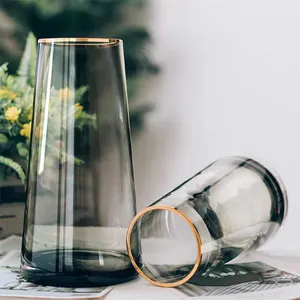 Plante meilleure vente bas quantité minimale de commande luxe vente chaude Vase à fleurs en verre transparent pour fleurs