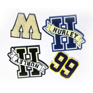 Wholesale Heat Cut Brand Name Sports Club Letter Logo Chenille Patch Clothes Custom Embroidery Patches - Product Image 1