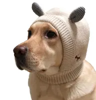 Chapeau coupe-vent pour chien, chapeau chaud pour l'hiver, peluche animal de compagnie, chapeau tricoté oreilles de lapin, nouvelle collection