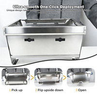 Barbecue à gaz pliable en acier inoxydable avec étui de transport - Barbecue portable de camping extérieur doté d'un contrôle indépendant