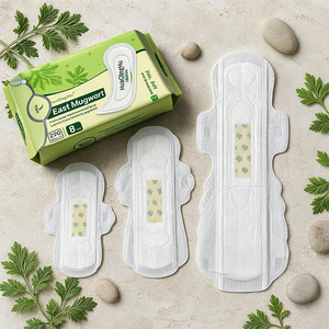 Oferta Especial: <span class=keywords><strong>Toallas</strong></span> Sanitarias Ultrafinas Antibacterianas con Artemisia Natural para el Dolor Menstrual, Flujo Abundante y Uso Nocturno - Product Image 1