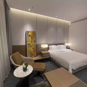 Economy Hotel <b>Bedroom</b> Set King Bed with Panel Headboard Nightstand TV Cabinet <b>Desk</b> Wardrobe for Commercial 3 Star Hotel Project - Product Image 2