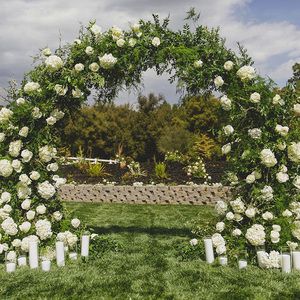 Bán buôn 8.5ft rộng 9.5ft cao thêm đám cưới lớn vòm với cơ sở vàng kim loại bóng Arche Backdrop đứng cho Đảng trang trí - Product Image 5