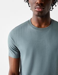 Vente en gros de basique <span class=keywords><strong>t</strong></span>-<span class=keywords><strong>shirt</strong></span> <span class=keywords><strong>blanc</strong></span> en coton élasthanne bleu pré-rétréci bleu coupe ajustée étiquette personnalisée conception hommes <span class=keywords><strong>t</strong></span>-<span class=keywords><strong>shirt</strong></span> <span class=keywords><strong>blanc</strong></span> - Product Image 3
