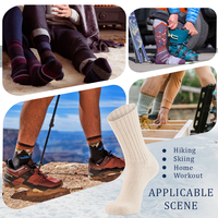 Chaussettes de randonnée en laine mérinos de haute qualité, logo personnalisé, chaussettes épaisses d'hiver, chaussettes classiques de designer, chaussettes en laine personnalisées
