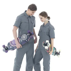 OEM custom long/short sleeve overalls tops and pants for industry manufacturing work wear uniforms
