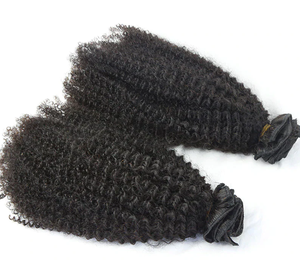 La migliore vendita di capelli umani brasiliani grezzi Extension per donne nere Remy Afro-kc clip In capelli umani Extension - Product Image 6