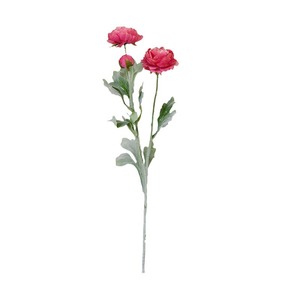 Fleurs artificielles de pivoine Granny Smith, 3 têtes, en soie floquée, décoration d'intérieur, rose violacé - Product Image 5