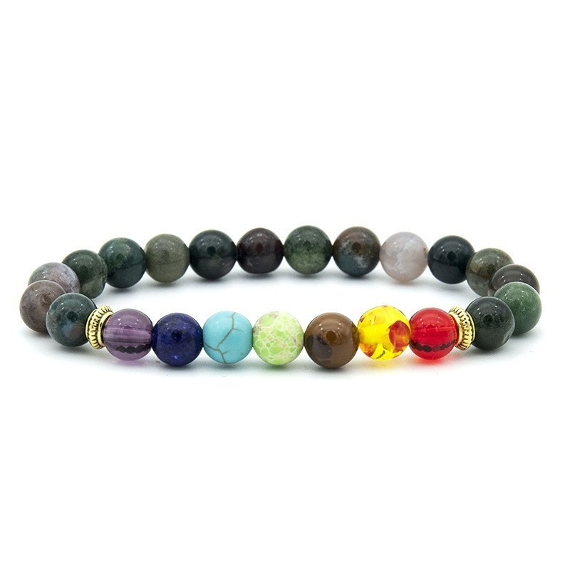 Bracelet arc-en-ciel en agate indienne