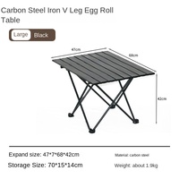 Table pliante rectangulaire d'extérieur Ruida en acier au carbone, pour pique-nique, camping, légère, moderne, mobilier d'extérieur