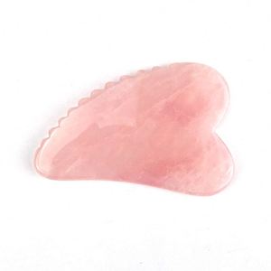 กัวซาโรสควอตซ์ธรรมชาติ 100% รูปหัวใจขนาดใหญ่ สำหรับนวดหน้าและผิวกาย คริสตัลกัวซาขูดผิวพร้อมร่อง - Product Image 3