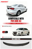 Kit carrosserie Perfiply style V, véritable fibre de carbone, aileron arrière pour AUDI A3 S3 RS3 8V 2013-2021, aileron de coffre