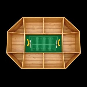 Plateau de service en bambou de style européen haut de gamme avec pieds et poignées en métal noir, planche à collation pliable, écologique, pour une utilisation en cuisine - Product Image 6