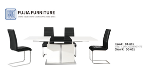 Ensemble de table et chaises de salle à manger extensible en acier inoxydable réglable au design moderne, 4 pièces, meubles pour la maison - Product Image 5