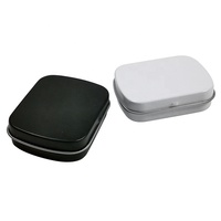 Boîte en fer blanc rectangulaire personnalisable de qualité alimentaire, format poche, mini, pour menthe, avec distributeur en plastique, en matériaux recyclés, pour bonbons et artisanat