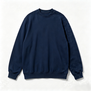เสื้อสเวตเชิ้ตคอกลมสีดำสำหรับผู้ชาย ทรงปกติ ผ้าฝ้าย แขนยาว ถักทอ สีพื้น สวมใส่สบายๆ สำหรับฤดูใบไม้ร่วง - Product Image 2
