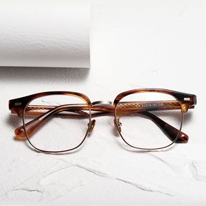กรอบแว่นตา 533 Eyebrow Frame ทำมือจากอะซิเตท กรอบแว่นสายตาทรงธุรกิจ รุ่น <span class=keywords><strong>Grand</strong></span> Square ไทเทเนียม ทรงเหลี่ยม ดีไซน์ย้อนยุค รุ่นใหม่ - Product Image 6