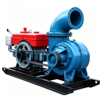 Pompe à débit mixte diesel en fer, haute pression, décharge d'eau 800m³/h, cylindrée moteur 1,47L, grande capacité, pour irrigation et drainage