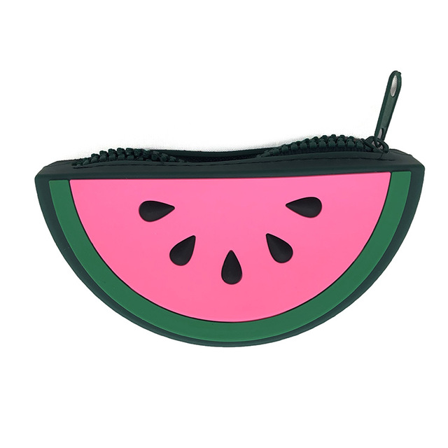 Cheap Kids Gift Watermelon Customized Shape Rubber Purse Silicon Wallet for Promotional Items with logo