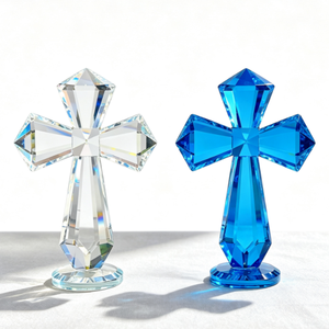 Figurine en cristal transparent en forme de croix, vente en gros d'usine, gravure personnalisée, ornement en cristal en forme de croix, cadeau religieux chrétien, baptême - Product Image 5