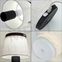 Lampe de table en tissu de lin et de coton sans fil pour bouteille de vin, rechargeable par LED, pour restaurant, hôtel, lumière de bureau moderne, décoration de bar, intensité réglable