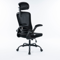 Chaise de bureau exécutive ergonomique à dossier haut en maille, livraison rapide, avec support lombaire réglable et appui-tête, pivotante pour ordinateur