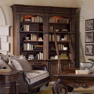 American Country Solid Wood Carved Villa Large <strong>French</strong> Retro Study Bookcase Living Room Dining Home Furniture Storage <strong>Shelf</strong> Model - Product Image 3