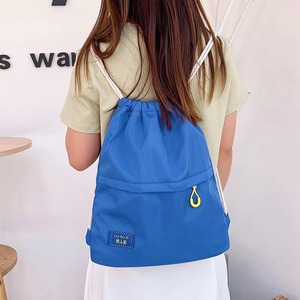 Hot Sale Custom Logo Travel School Sports Gym String Nylon <b>Drawstring</b> <b>Backpack</b> Bag with Zipper Pocket for Students - Product Image 6