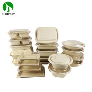 Bol jetable écologique en pulpe de bambou de 6,6 pouces (700 ml) pour donburi <span class=keywords><strong>japonais</strong></span> avec couvercle transparent - Product Image 1
