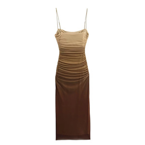 Robe midi florale vintage pour femmes pour l'été - Robe de soirée décontractée en dentelle sans bretelles - Product Image 4