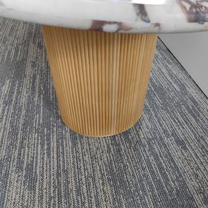 Meubles de maison de luxe Italie Calacatta Viola Table à manger en marbre 8 places Plateau en marbre naturel avec pieds en bois massif - Product Image 6