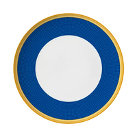 Ensemble de vaisselle de table Assiettes de salle à manger nordiques en céramique Service de table de luxe aux couleurs pastel Assiettes à bordure dorée bleu royal