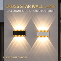 Applique murale LED moulée intégrée à finition mate, émission bidirectionnelle, effet ciel étoilé, étanche IP65, pour extérieur, projets hôteliers et villas