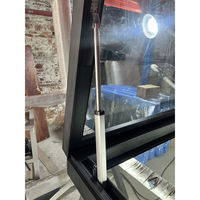 Store banne automatique sur mesure grande taille avec vérin, trappe d'accès au toit, vitre trempée, ouverture par le haut, en aluminium, lanterneau de toit, éclairage LED, design moderne