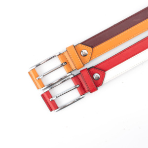 เข็มขัดหนังทูโทนเก๋พร้อมรายละเอียดหัวเข็มขัดสีตัดกัน - Product Image 4