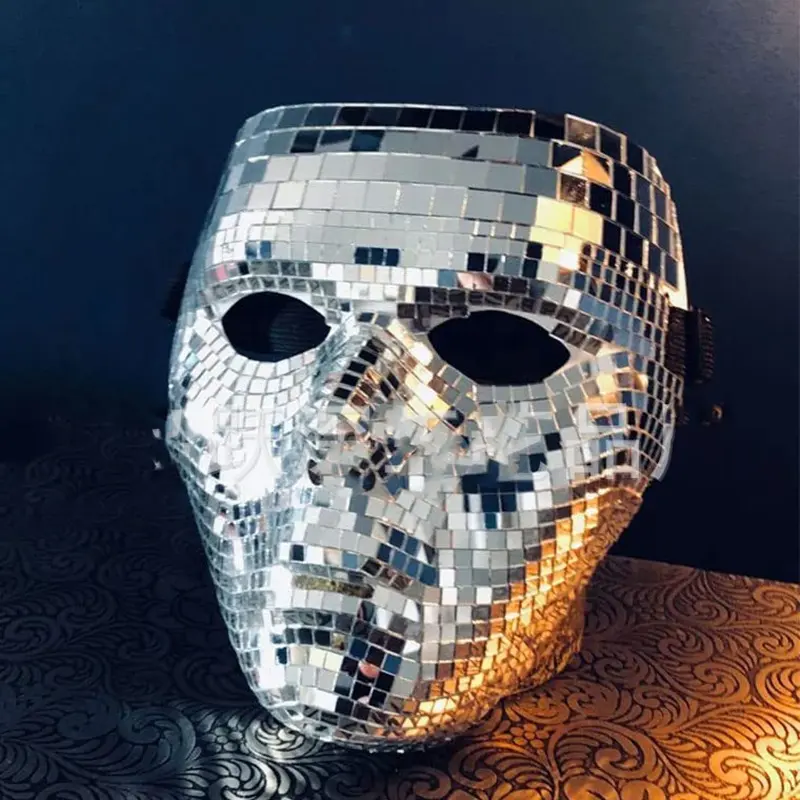 Hot Sale plastic cosplay party Disco Ball Glitter Face Mask for carnival Christmas